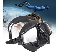 HUSHUI Masque de Plongée Professionnel, Lunettes de Protection Anti-buée et UV pour Plongée et Snorkeling, Silicone Liquide Léger, Noir/Rose/Blanc, 115 G (Noire)