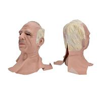 HUSHUI Masque Vieil Homme, Masque D'Halloween Réaliste en Latex pour les Cosplay et les Soirées Costumées, avec Conception de Visage à la Main, S'adapte à la Plupart des Adultes et aux