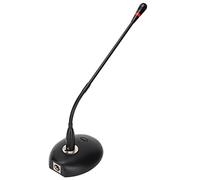 HUSHUI Microphone à Condensateur à Col de Cygne D38, Microphone D'ordinateur Omnidirectionnel avec Indicateur LED, Câble XLR à 6,35 Mm pour L'enregistrement de Diffusion de Conférence