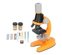 HUSHUI Microscope pour Enfants, Jouet éducatif Scientifique avec Lumière LED Grossissement 40X à 1200X, Oculaires HD et Diapositives D'échantillons pour Cadeau d'anniversaire pour (Orange)