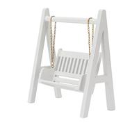 HUSHUI Mini Chaise Pivotante pour Maison de Poupée, Modèle de Décoration de Jardin en Bois de Bouleau pour Maison de Poupée, échelle 1:12, Blanc, 4,6 X 5,8 X 2,6 Pouces