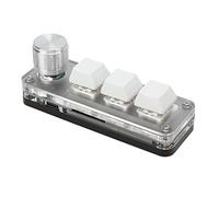 HUSHUI Mini Clavier Mécanique à 3 Touches, Clavier de Raccourci Programmable avec éclairage RVB avec Bouton de Réglage, pour Jeux de Bureau, Contrôle Industriel de la Musique