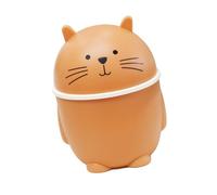 HUSHUI Mini Poubelle Polyvalente, Jolie Corbeille à Déchets en Plastique avec Couvercle pour Utilisation au Bureau, 5.15oz (Orange)