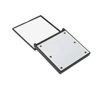HUSHUI Miroir de Maquillage de Voyage à LED Compact Double Face avec Grossissement 2X et Lumière Blanche Brillante pour Les Retouches en Déplacement Léger 7 X 7 Cm (Noire)