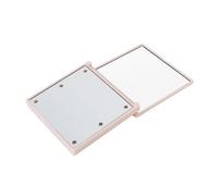 HUSHUI Miroir de Maquillage de Voyage à LED Compact Double Face avec Grossissement 2X et Lumière Blanche Brillante pour Les Retouches en Déplacement Léger 7 X 7 Cm (Rose)