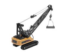 HUSHUI Modèle de Grue D'ingénierie 1:50, Jouet en Alliage pour Enfants, Durable et Sûr, Bras de Levage et Rotation à 360 Degrés, Jaune et Marron, adapté aux Enfants de 8 Ans et Plus
