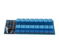 HUSHUI Module de Relais à 16 Canaux, Carte électromagnétique, Déclencheur de Bas Niveau de Haute qualité pour équipement de Contrôle ARM/PIC/PLC (12V)