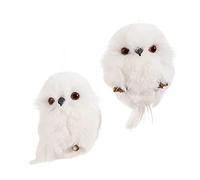 HUSHUI Noël Hibou Ornements, 2 Pcs Noël Mignon Hibou Suspendu Simulation Animal Pendentif Arbre De Noël Pendentif Maison Décoration De Fête De Vacances