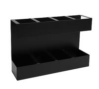 HUSHUI Organisateur de Boisette de Porte-Paille 4 Compartiments Distributeur de Paille avec des Autocollants D'étiquette de Ruban Adhésif Double Face pour Comptoir de Cuisine