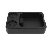 HUSHUI Organisateur de Boîte à Knock, Station de Tamponnage à Expresso Multifonctionnelle pour Portafilter 51 Mm 53 Mm 58 Mm, avec Rangement de Sabotage du Distributeur (Noir)