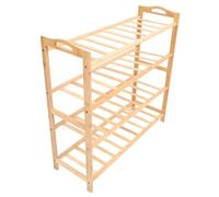 HUSHUI Organiseur de Chaussures en Bois à 4 Niveaux, Peu Encombrant, Décoratif, pour L'entrée, Le Placard, Le Salon