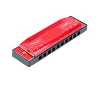 HUSHUI Orgue Buccal Standard Professionnel Harmonica à 10 Trous pour Enfants Débutants, Facile à Utiliser, Léger avec un Matériau Durable en Aluminium et en Acier Inoxydable (Rouge)