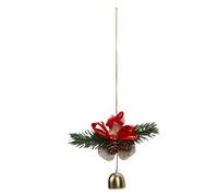 HUSHUI Ornement d'arbre de Noël, Nœud en Plastique Réutilisable avec Pendentif Cloche pour Couronne d'arbre de Noël, Décoration de Porte de Cheminée (Flocon de Neige Pomme de pin)