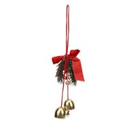 HUSHUI Ornement d'arbre de Noël, Nœud en Plastique Réutilisable avec Pendentif Cloche pour Couronne d'arbre de Noël, Décoration de Porte de Cheminée (Rouge avec Pomme de pin)