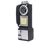 HUSHUI Ornement de Téléphone Mural Vintage, Décoration Rétro Unique en Résine pour Mur et Bureau, avec Un Design Réaliste pour la Décoration D'espace Commercial de café, de Maison (Noire)