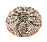 HUSHUI Ornements Muraux Ronds en Herbe, Tissés à la Main, Coussin Isolant Décoratif pour Salon et Chambre à Coucher, Diamètre 35 Cm, Matériau Naturel (Style 3)