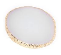 HUSHUI Palette de Vernis à Ongles en Résine, Plaque de Mélange pour Pratique de Manucure avec Design doré, pour Gels de Nail Art, Rouge à Lèvres, Pigments D'ombre Paupières, Outil (Blanche)