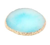 HUSHUI Palette de Vernis à Ongles en Résine, Plaque de Mélange pour Pratique de Manucure avec Design doré, pour Gels de Nail Art, Rouge à Lèvres, Pigments D'ombre Paupières, Outil (Bleue)