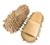 HUSHUI Pantoufles de nettoyage de sol, pantoufles à bout ouvert paresseux, pantoufles multifonctionnelles de nettoyage de sol, pantoufles de nettoyage douces, beige, M 39-41, Dos ouvert