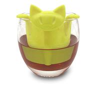 HUSHUI Passoire à thé en Plastique en Forme de Chat Mignon, Infuseur à thé pour Usage Domestique et de Bureau, Non Toxique et Résistant à la Température, Vert ou Rouge, 1 unité (Vert)