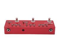 HUSHUI Pédale de Guitare Multi-Effets en Métal True Bypass Buffer pour Basse électrique avec 6 Effets, Rouge