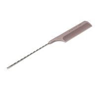 HUSHUI Peigne à Cheveux avec Design en Spirale, Peigne Professionnel à Queue de Rat pour Salon et Usage Domestique, Poignée Ergonomique, 21 Cm Rouge (Grise)
