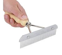HUSHUI Peigne de Massage de Toilettage pour Animaux de Compagnie, Outil D'épilation Durable pour Chats et Chiens, Manche en Bois, Favorise la Circulation Sanguine, 6,30 X 6,30 X 1,57 Pouces