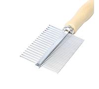 HUSHUI Peigne de Toilettage pour Animaux de Compagnie, Double Rangée avec Manche en Bois, Doux et Durable pour Chiens et Chats, 6,7x2,1 Pouces, Parfait pour L'entretien du Sous-poil