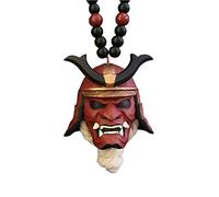 HUSHUI Pendentif Suspendu à la Voiture avec Casque de samouraï Kabuto, Casque de samouraï Kabuto/Hannya Japonais oni, Japonais oni Voiture arrière Charme, Charme de Miroir arrière