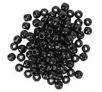 HUSHUI Perles de Tressage de Cheveux, 100pcs Perles de Dreadlocks en Plastique pour le Tissage de la Barbe des Cheveux, avec Grand Trou 12 Mm, Style Vintage pour les Hommes Femmes (Noir)