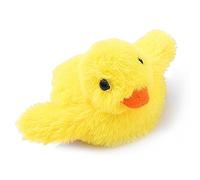HUSHUI Petit Canard Jaune électrique, Jouet en Peluche Douce et Vibrant pour Chaton, Temps de Jeu Interactif