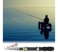 HUSHUI Petite Canne à Pêche Portable, Mini Outils de Pêche en Mer pour la sur Glace, Poignée EAV Durable de 1.1m 1.2m .5m (2, m)