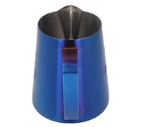 HUSHUI Pichet à Mousser en Acier Inoxydable 304, Design élégant pour Mousser le café et le Lait, 420ml (Bleue)