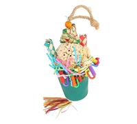 HUSHUI Piège à Nourriture pour Oiseaux, Jouet Interactif à Mâcher pour Perroquet coloré et Amusant avec Pièges à Doigts en Bambou et Balles Souples, pour Perruches, Calopsittes,