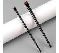 HUSHUI Pinceau Eye-liner à Tête Plate, Pinceau à Sourcils à Angle Fin pour une Application de Maquillage de Précision, 1 X Eye-liner, 1 X à Sourcils