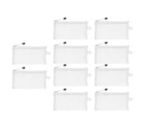 HUSHUI Piste de Crayon à Mailles en Nylon 10pcs, Sacs D'organisateurs en Papier A6 avec Dossiers de Fichiers de Documents Résistants à la Déchirure (White)