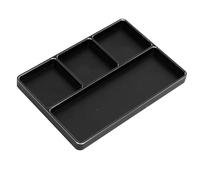 HUSHUI Plateau à Vis de Réparation RC, Organisateur D'outils Magnétiques en Alliage D'aluminium à 4 Grilles avec Tampon Magnétique, pour 1 10 1 8 RC Voiture Avion Hélicoptère Bateau (Noire)