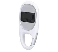 HUSHUI Podomètre 3D, Compteur de Pas de Marche Multifonctionnel avec Fonction de Mémoire pour Les Voyages et Le Sport, Conception Compacte (Blanche)
