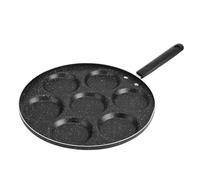 HUSHUI Poêle à Frire Antiadhésive à 7 Trous, Poêle de Cuisson Pratique pour la Maison et L'hôtel, Noire 18,5x11,8x1 Po