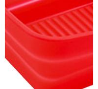 HUSHUI Poêle à Pâtisserie en Silicone, Friteuse Réutilisable avec Double Poignée, Facile à Nettoyer pour la Cuisson et la Cuisine à Domicile 13.8x19.5x2.4cm (Rouge)