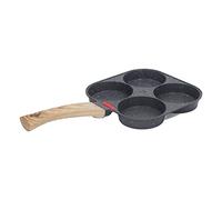 HUSHUI Poêle à œufs en Aluminium Durable et Sensible à la Chaleur, Poêle à Crêpes pour une Cuisson Facile du Petit-déjeuner pour Tout le Monde (4 trous)