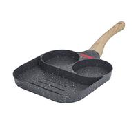 HUSHUI Poêle à œufs en Aluminium Durable et Sensible à la Chaleur, Poêle à Crêpes pour une Cuisson Facile du Petit-déjeuner pour Tout le Monde (3 trous)
