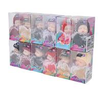 HUSHUI Porte-clés de Poupée bébé Endormi, Pendentifs de Poupée Mignons et Moelleux pour Sac à Main ou Portefeuille, 12 Pièces en PVC Souple de 4,3 Pouces et Jouets en Peluche