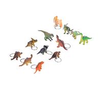 HUSHUI Porte-clés Dinosaure 12 Pièces, Joli Pendentif de Simulation en Caoutchouc Souple pour Sacs D'école et Cadeaux pour Enfants (Porte-clés dinosaure K2108)