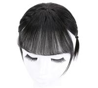 HUSHUI Postiche à Frange à Clipser 3D pour un Usage Quotidien et un Rendez-vous, Cheveux Synthétiques Haute Température, Type Dôme, Femme (Couleur personnelle)
