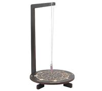 HUSHUI Présentoir à Pendule, Support en Cristal en Bois avec Motif Astrolabe pour Salle de Méditation, Salon, Orientation Spirituelle, 22 X 31,6 Cm (b)