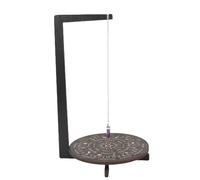 HUSHUI Présentoir à Pendule, Support en Cristal en Bois avec Motif Astrolabe pour Salle de Méditation, Salon, Orientation Spirituelle, 22 X 31,6 Cm (a)