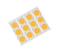 HUSHUI Puce LED COB Haute Puissance 12 Pièces, pour éclairage Intérieur DIY, Source de Lumière Ronde 12W, Luminescence Douce, Aluminium, 0,8x0,8 Pouces (Lumière chaude)