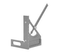 HUSHUI Rapporteur D'angle Semi-circulaire pour Menuiserie, carré, Métrique, en Alliage D'aluminium, Règle Multifonctionnelle Réglable 3D (Gris argenté)