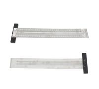 HUSHUI Règle en T de Marquage Ultra Précise en Acier Inoxydable pour le Travail du Bois, Outil de Traçage et de Mesure, 1 unité (300mm)